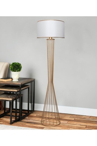 Staanlamp Ayd 3077 - Wit en Goudkleurig