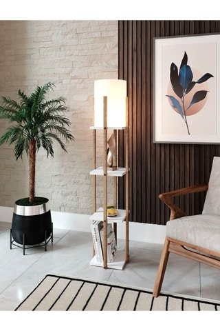 Staanlamp Nora - Naturel en Wit