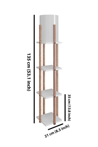 Staanlamp Nora - Naturel en Wit