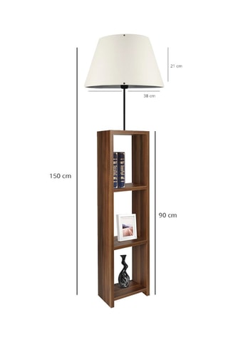 Houten Staanlamp -  Crèmekleurig en Naturel