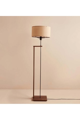 Houten Staanlamp - Beige en Bruin