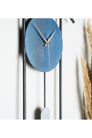 Wandklok -  75 x 30 cm - Blauw en Grijs