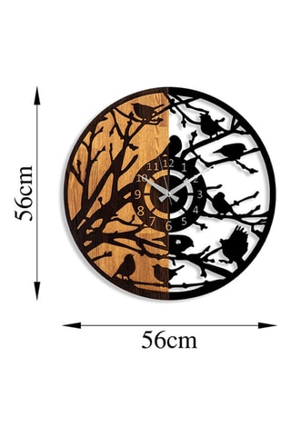 Klok 56 cm - Zwart en Naturel