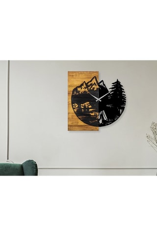 Houten Klok Naturel en Zwart