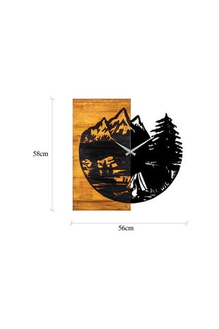 Houten Klok Naturel en Zwart