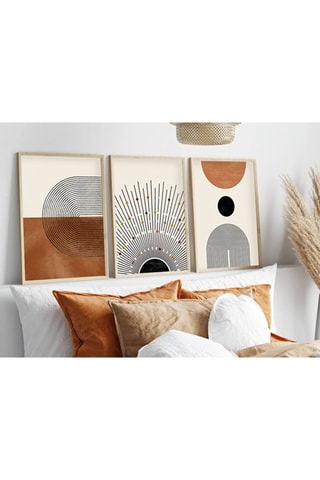 3 tableaux Huhu198 - Noir et orange - 70 x 50 cm