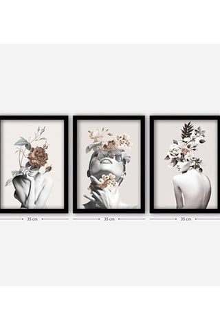 3 peintures décoratives encadrées Claude2 -  35 x 45 cm