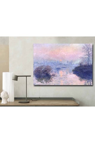 Wanddecoratie “Zonsondergang op de Seine bij Lavacourt" Claude Monet - 70 x 100 cm