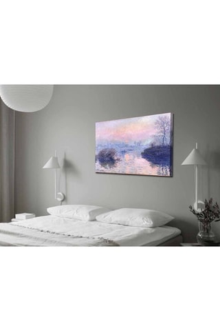 Wanddecoratie “Zonsondergang op de Seine bij Lavacourt" Claude Monet - 70 x 100 cm