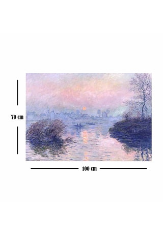 Wanddecoratie “Zonsondergang op de Seine bij Lavacourt" Claude Monet - 70 x 100 cm