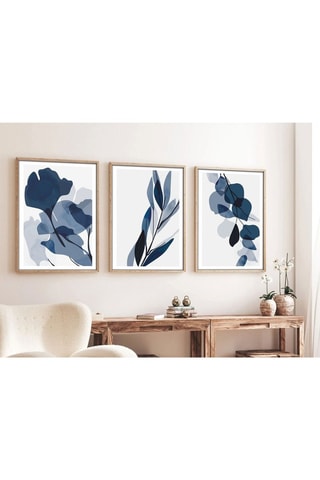 3 peintures décoratives encadrées en MDF Jeanne - 50 x 70 cm