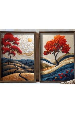 2 peintures décoratives encadrées en MDF Sandrine - 50 x 70 cm