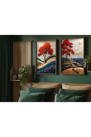 2 peintures décoratives encadrées en MDF Sandrine - 50 x 70 cm