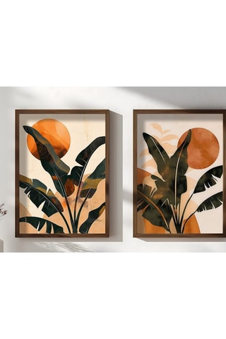 2 peintures décoratives encadrées en MDF Danielle - 70 x 50 cm 