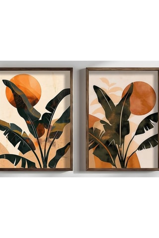 2 peintures décoratives encadrées en MDF Danielle - 70 x 50 cm 
