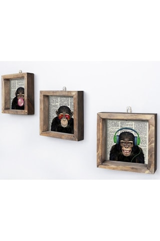 3 tableaux en pin - 15 x 15 cm - Impression UV