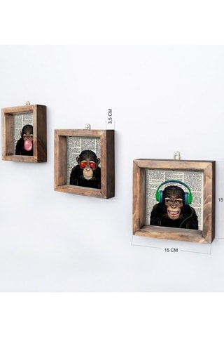 3 tableaux en pin - 15 x 15 cm - Impression UV