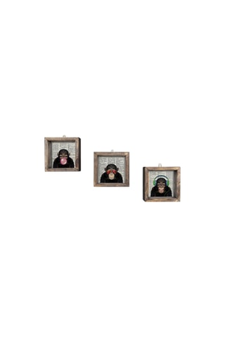 3 tableaux en pin - 15 x 15 cm - Impression UV