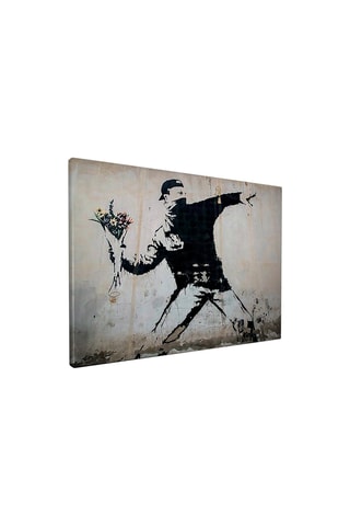 Wanddecoratie "Le Lanceur de fleurs" Banksy - 70 x 100 cm