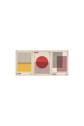 3 Wanddecoraties Bauhaus - 50 x 70 cm