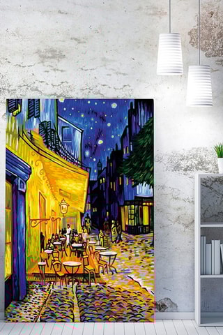 Wanddecoratie “Caféterras bij nacht” van Gogh - 70 x 100 cm
