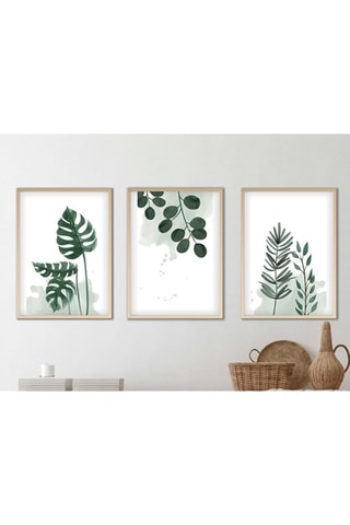 3 tableaux Huhu193 - Vert et blanc - 70 x 50 cm