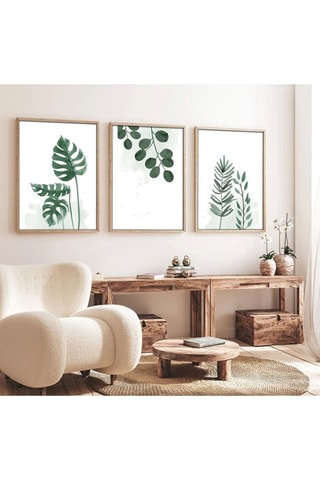 3 tableaux Huhu193 - Vert et blanc - 70 x 50 cm