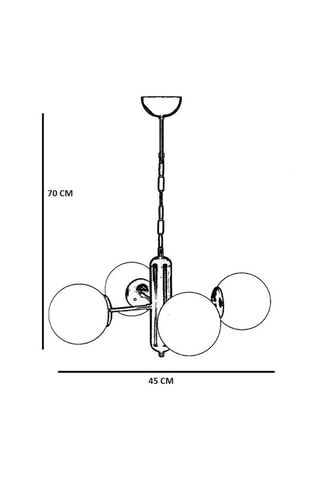 Hanglamp Bankok 4 - Goudkleurig - 4 x 60 W