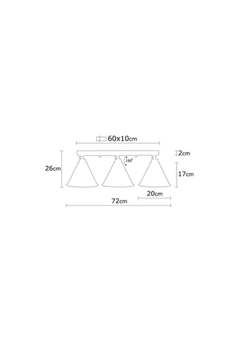 Plafondlamp Berceste - Bronskleurig - 3 x 100 W