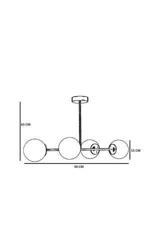 Hanglamp Yeni Favori 4 - Zwart - 4 x 60 W