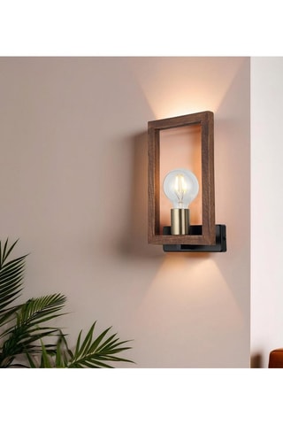 Applique murale en bois Era - Naturel et noir - 20 W