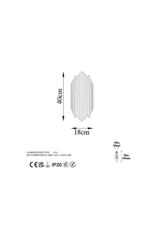 Applique murale Kara - Doré - 40 W