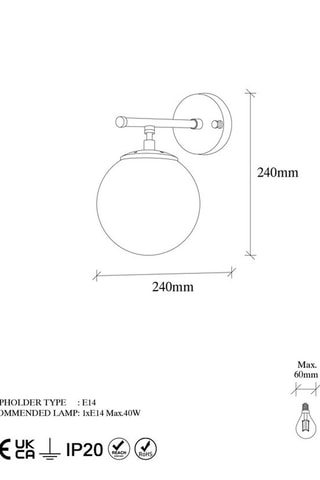 Applique murale Roe - Doré et blanc - 40 W