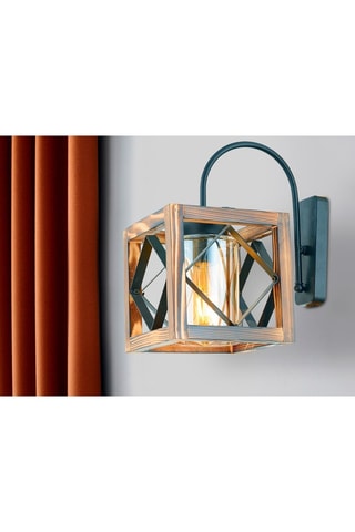 Applique en bois de charme Zikzak - Naturel et noir - 60 W