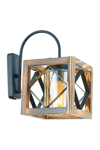 Applique en bois de charme Zikzak - Naturel et noir - 60 W