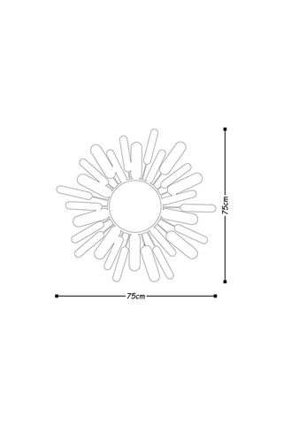 Spiegel Metal Art Mirror Sun - Lichtblauw en kaki