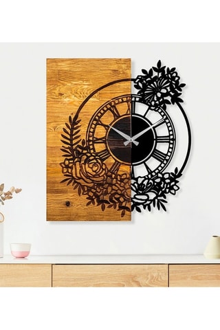 Horloge - 58 cm - Naturel et noir