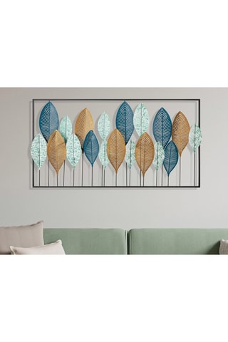 Wanddecoratie Bilge - 116 x 3 x 60 cm - Blauw en Goudkleurig