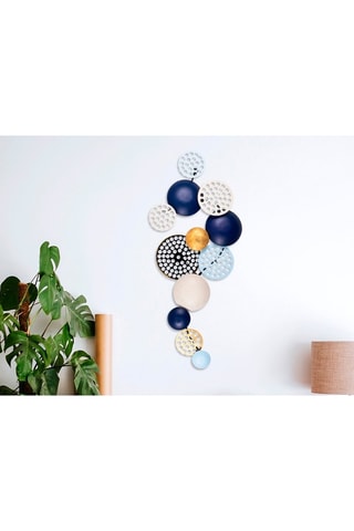 Wanddecoratie Aurora 2 Blauw en Goudkleurig