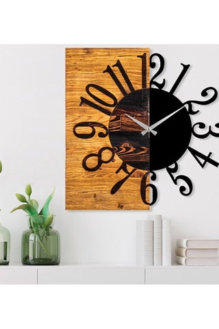 Houten Klok 30 x 58 cm - Naturel en Zwart