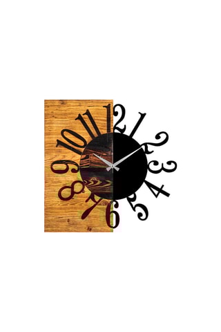 Houten Klok 30 x 58 cm - Naturel en Zwart