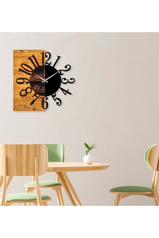 Houten Klok 30 x 58 cm - Naturel en Zwart