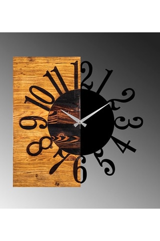 Houten Klok 30 x 58 cm - Naturel en Zwart