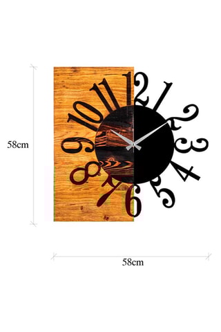 Houten Klok 30 x 58 cm - Naturel en Zwart
