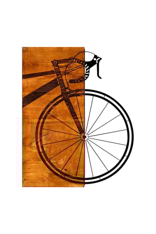 Wanddecoratie Bisiklet - 45 x 58 cm - Naturel en Zwart
