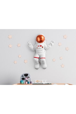 Wanddecoratie Peace Sign Astronaut 3 Wit en Bruin