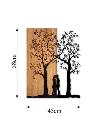 Wanddecoratie Love Under The Tree - Zwart en Naturel
