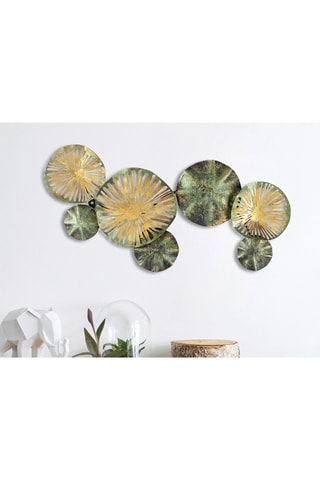 Wanddecoratie Metal Art  Kaki en Goudkleurig 