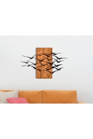 Wanddecoratie Migration Zwart en Naturel