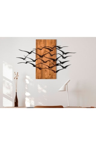 Wanddecoratie Migration Zwart en Naturel